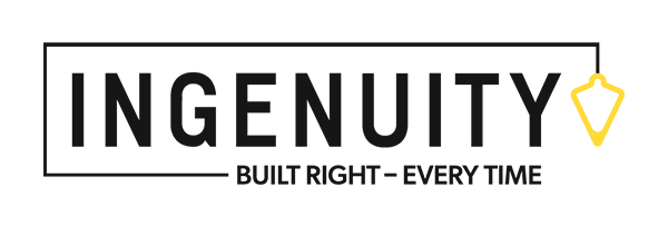 INGENUITY - The Next Chapter 2 Ingenuity Logo with Tagline Built Right Every Time
